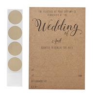 Kraft Wedding Scratch Invitations - 10 Pack