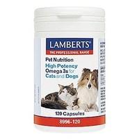 Lamberts Pet Nutrition High Potency Omega 3s for Cats and Dogs 120 Capsules