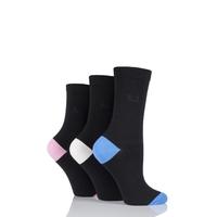 Ladies 3 Pair Pringle Terri-Ann Contrast Heel and Toe Socks