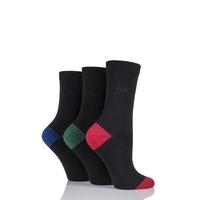 Ladies 3 Pair Pringle Terri-Ann Contrast Heel and Toe Socks