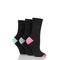 Ladies 3 Pair Pringle Terri-Ann Contrast Heel and Toe Socks