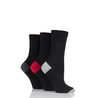 Ladies 3 Pair Pringle Terri-Ann Contrast Heel and Toe Socks