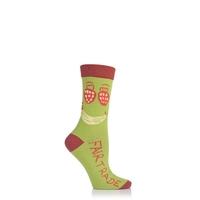 Ladies 1 Pair SockShop CAFOD Fairtrade Cotton Fruit Face Socks