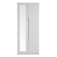 Legato Tall 2 Door Mirrored Wardrobe Cashmere Gloss