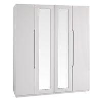 Legato Tall 4 Door Mirrored Wardrobe Cashmere Gloss