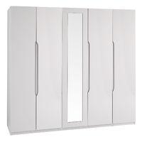 Legato Tall 5 Door Mirrored Wardrobe Cashmere Gloss