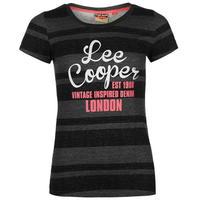 Lee Cooper Textured Stripe T Shirt Ladies