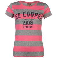 Lee Cooper Textured Stripe T Shirt Ladies