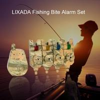 Lixada Wireless LED Fishing Alarm Alert Set with Case 4 Fishing Bite Alarms + 1 Receiver