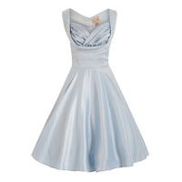 Lindy Bop Ophelia Satin Dress in Baby Blue