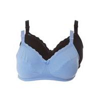 Lily Blue Cotton Soft 2 Pack Bras, Blue