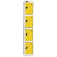 LOCKER 4 DOOR D:305MM WHITE BODY & YELLOW DOOR