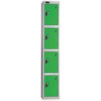 LOCKER 4 DOOR D:457MM SILVER BODY & GREEN DOOR