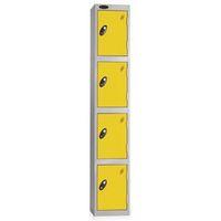 LOCKER 4 DOOR D:457MM SILVER BODY & YELLOW DOOR