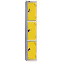 LOCKER 3 DOOR D:305MM SILVER BODY & YELLOW DOOR