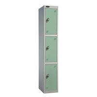 LOCKER 3 DOOR d:457MMSILVER BODY & JADE DOOR