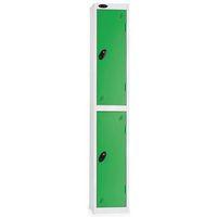 LOCKER 2 DOOR D:457MM WHITE BODY & GREEN DOOR