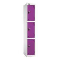 LOCKER 3 DOOR d:457MMWHITE BODY & LILAC DOOR