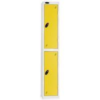 LOCKER 2 DOOR D:457MM WHITE BODY & YELLOW DOOR