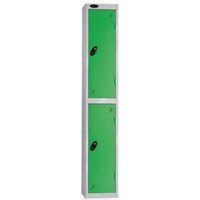 LOCKER 2 DOOR D:305MM SILVER BODY & GREEN DOOR