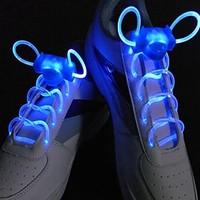 Long Bright Flash Slow Flash  Waterproof LED Shoelace Blue (1-Pair)