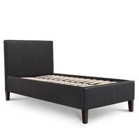 Luxury Leather Bed - Single - Black