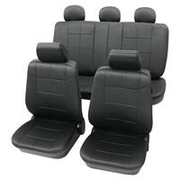 Luxury Leather Look Dark Grey Washable Seat Covers - For Daihatsu Wildcat