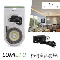 Lumilife Plug & Play Non Waterproof LED Strip Light Kit Warm White 3M