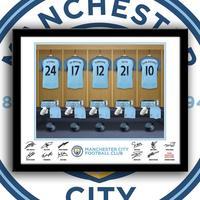 Manchester City Dressing Room Bespoke Framed Print