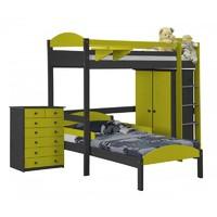 Maximus L Shape Graphite Long High Sleeper Set 2 with Lime