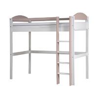 Maximus Long Whitewash High Sleeper Bed with Pink