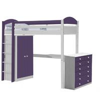 Maximus Long Whitewash High Sleeper Set 2 with Lilac