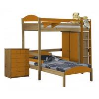 Maximus L Shape Antique Long High Sleeper Set 2 with Orange