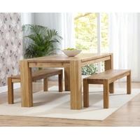 Mark Harris Madrid Solid Oak 200cm Extending Dining Set with 2 Barcelona Benches