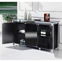 Mabella Black 3 Door Glass Sideboard