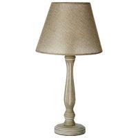 Maine Candlestick Table Lamp Wood Beige Shade