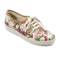 Mabel Shoes - Cream Vintage Floral - Extra Wide Fit - 4.5