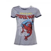 Marvel Comics Spider-Man Adult Female Crawling X-Large T-Shirt - Grey