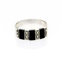 Marcasite with Onyx Ring