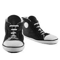 Mens High Top Trainer Slippers - Black