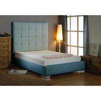 Mento Fabric Divan Bed and Mattress Set Teal Chenille Fabric Double 4ft 6