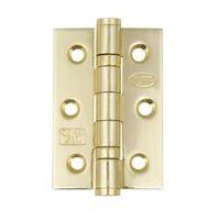 Medium Duty Brass Effect Stainless Steel Butt Hinge  Pack of 2