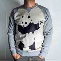 Mens 8Ball Black Tag Premium Sweatshirt - Banksy Panda