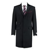 Men's Black Covert Coat - 100% Wool