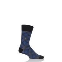 Mens 1 Pair Burlington Pixel Argyle Cotton Socks