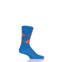 Mens 1 Pair Burlington Preston Extra Soft Feeling Argyle Socks