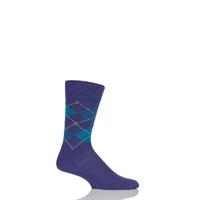 Mens 1 Pair Burlington Preston Extra Soft Feeling Argyle Socks