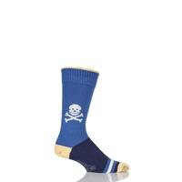 Mens 1 Pair Corgi Heavyweight 100% Cotton Skull Socks with Contrast Heel, Toe and Tipping