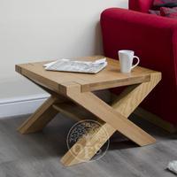 Milan Solid Oak X-Leg 2 x 2 Coffee Table