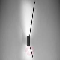 Minimalist Spillo LED wall light, 60 cm in black